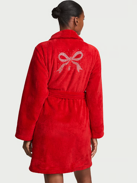 Плюшевый халат Victoria&rsquo;s Secret Cozy Plush со стразами, XS/S красный 27390117 фото