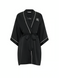 Женский халат атласный Victoria&rsquo;s Secret Satin Piped короткий черный XS/S 27388779 фото 4