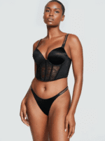 Комплект Victoria's Secret Very Sexy Bombshell Add-2-Cups Корсетный топ с цепным ремешком + трусики стринги с корсетом