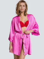 Атласний халат Victoria's Secret Glazed Satin Dew Drop Heart Short Robe