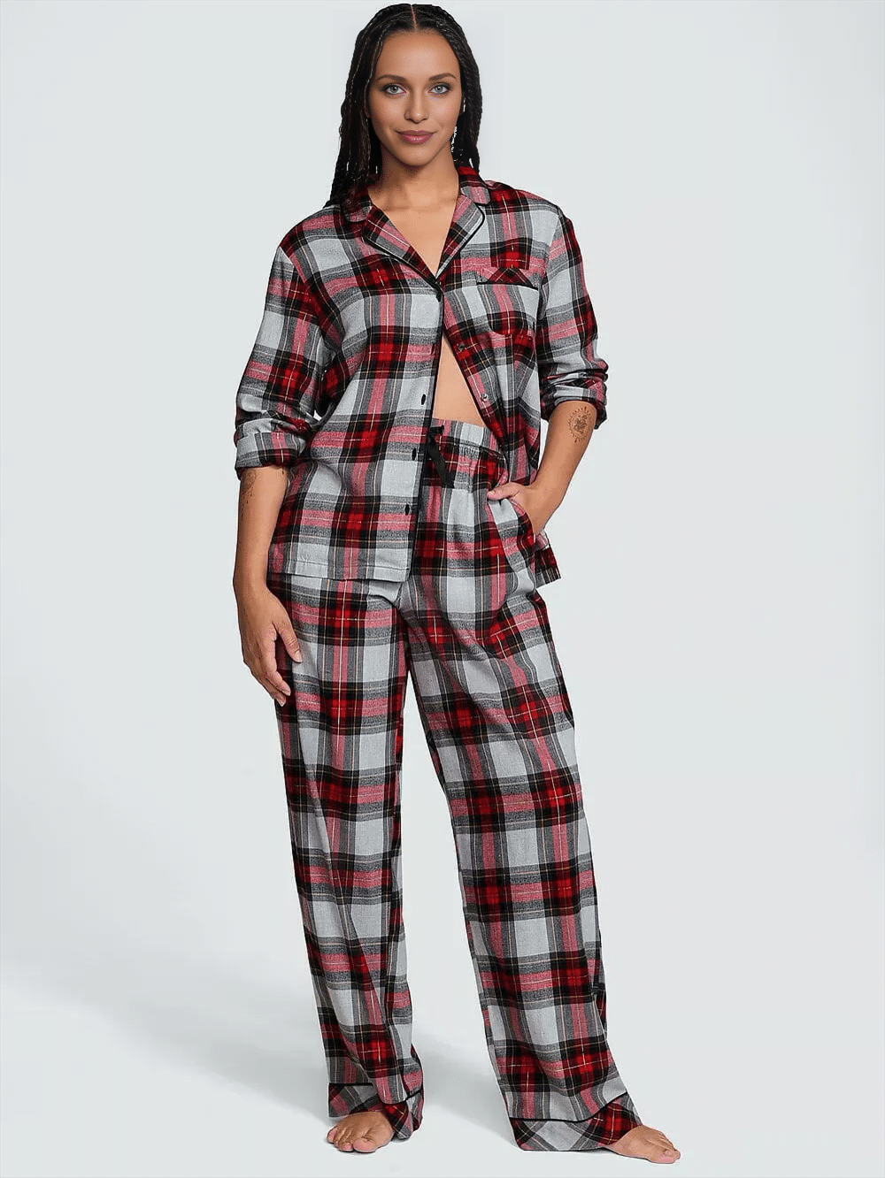 85865027534046_24a069bfc0 Фланелева піжама VICTORIA'S SECRET Flannel Long PJ Set - Зображення 1