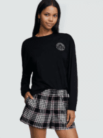Піжама Victoria's Secret Flannel Long-Sleeve Short Tee-Jama Set