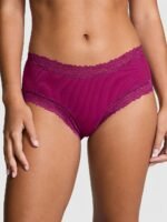 Хлопковые трусики чики PINK Wink Lace-Trim Cheeky Panty