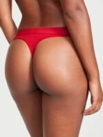 Бавовняні трусики Victoria's Secret Cotton Shine Patch Thong Panty (червоні) - Зображення 2