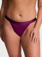 Хлопковые трусики Victoria's Secret COTTON Logo Cotton Tanga Panty