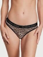 Хлопковые трусики тонг Victoria's Secret Logo Cotton Thong Panty