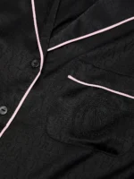 Піжама з шортами Victoria's Secret Glazed Satin Short Pajama Set - Чорна — изображение 3