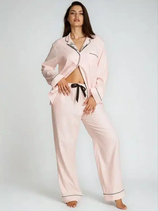 Фланелева піжама зі штанами Вікторія Сікрет в рожеву смужку